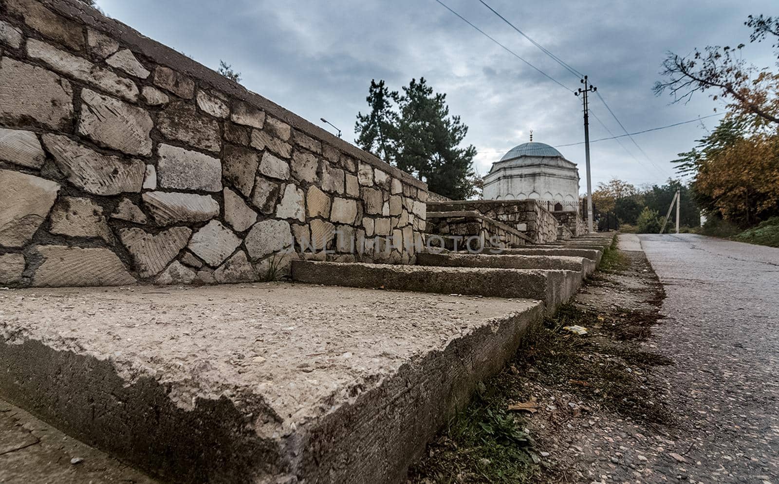 The architecture of the old streets in Sevastopol. Old houses.