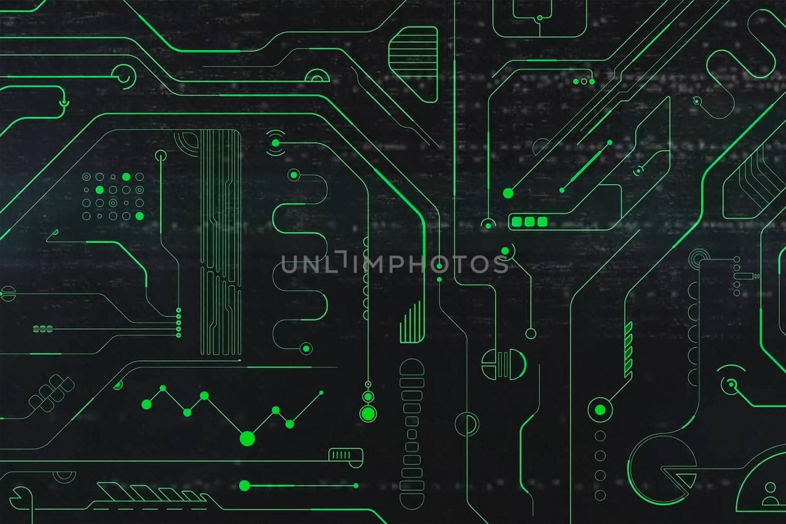 Abstraction on the subject of electronics. Electronic board with details.