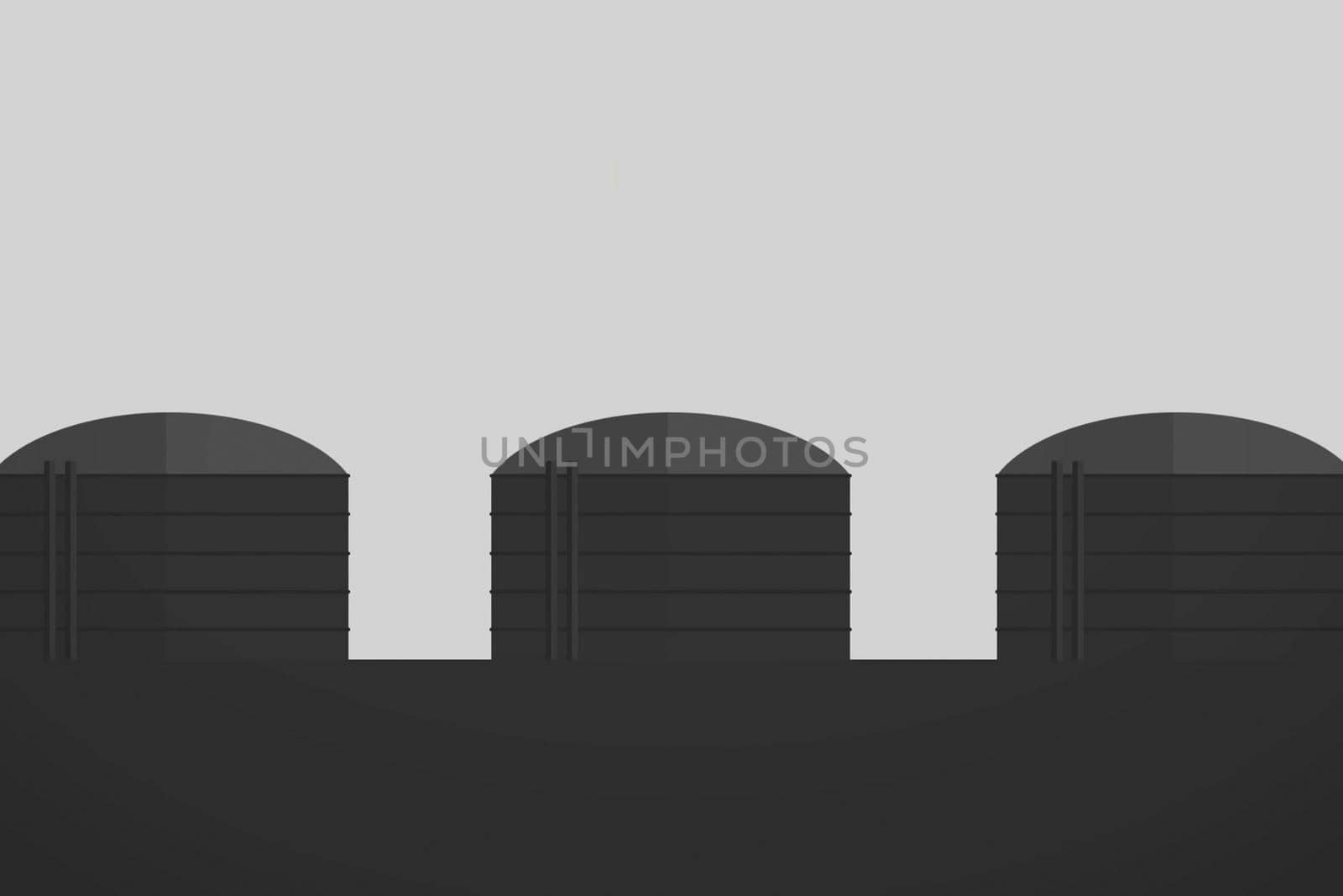 Fuel and gas storage tanks. Steel tanks, illustration by DePo
