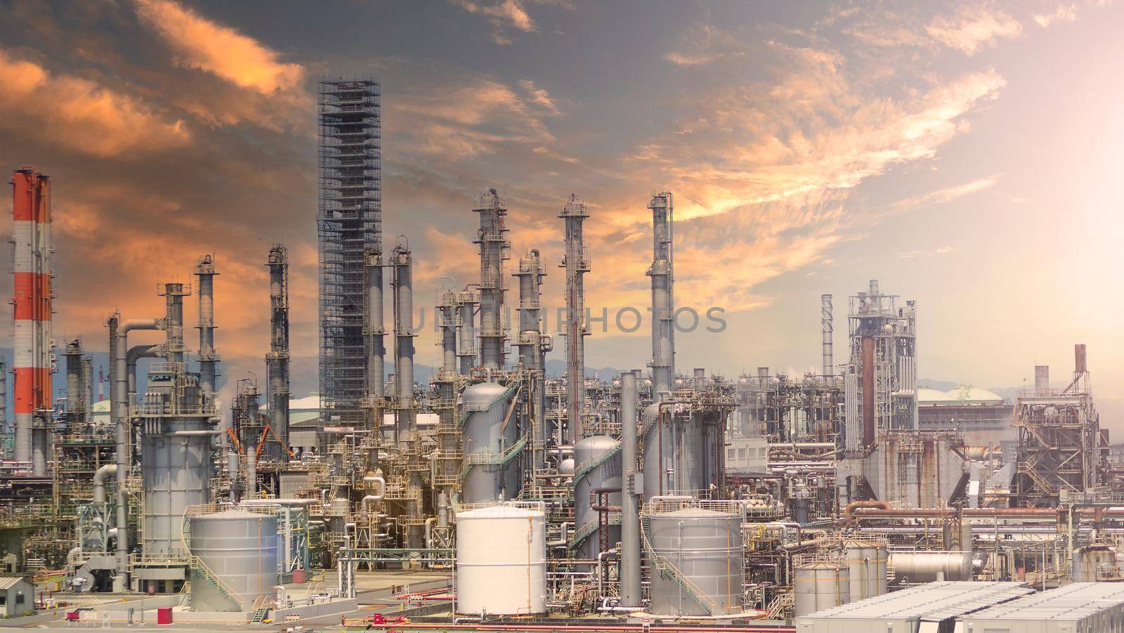 Oil refinery petrochemical plant factory from Osaka Japan by gnepphoto