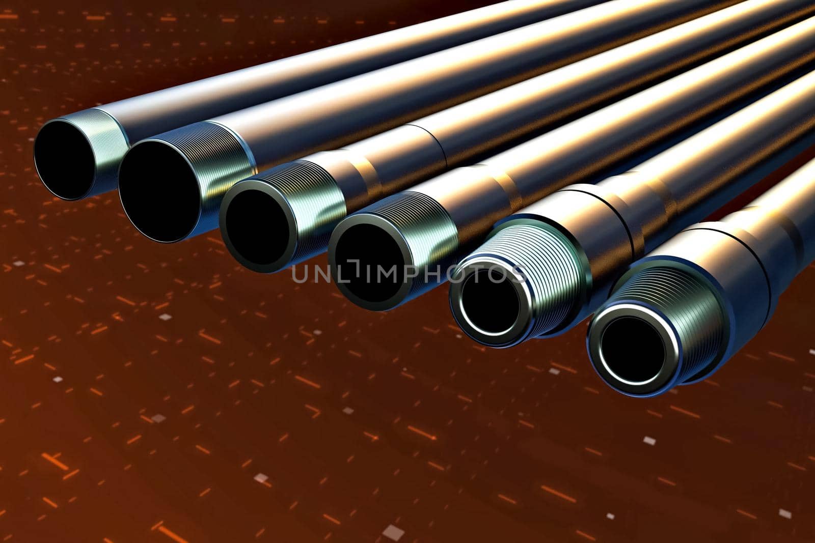 Pumped compressor pipes for the oil well. Oil and gas equipment.
