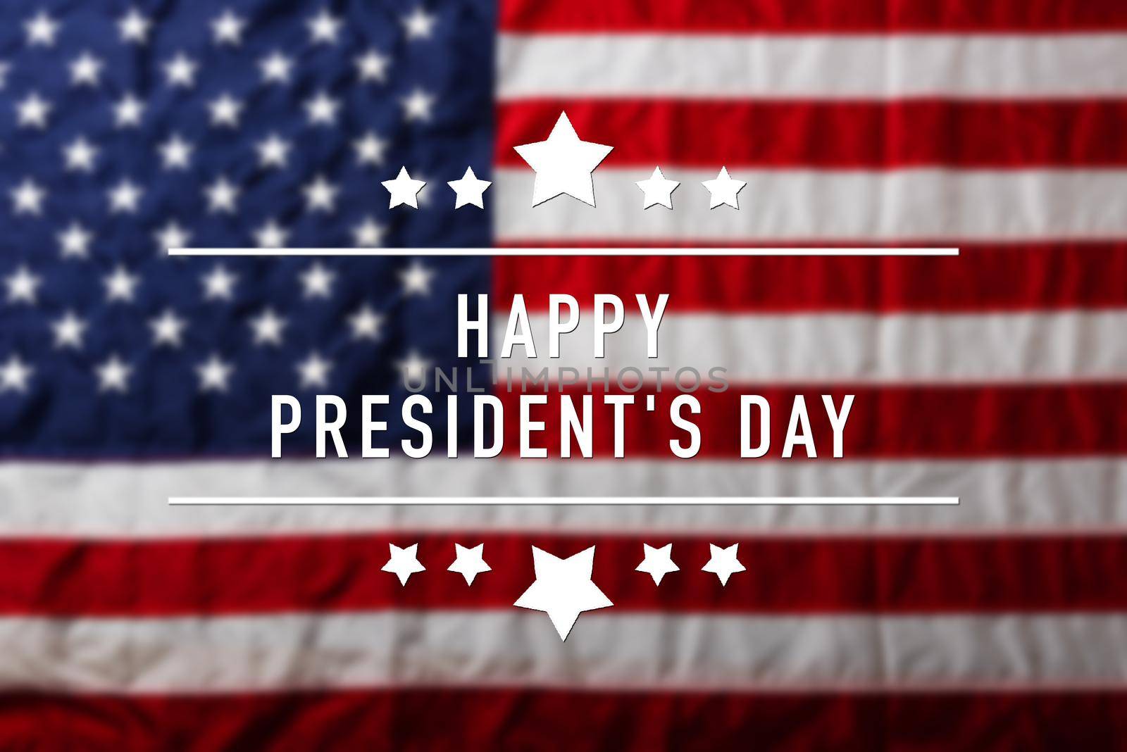 American or USA Flag with "HAPPY PRESIDENT'S DAY" text by Sorapop