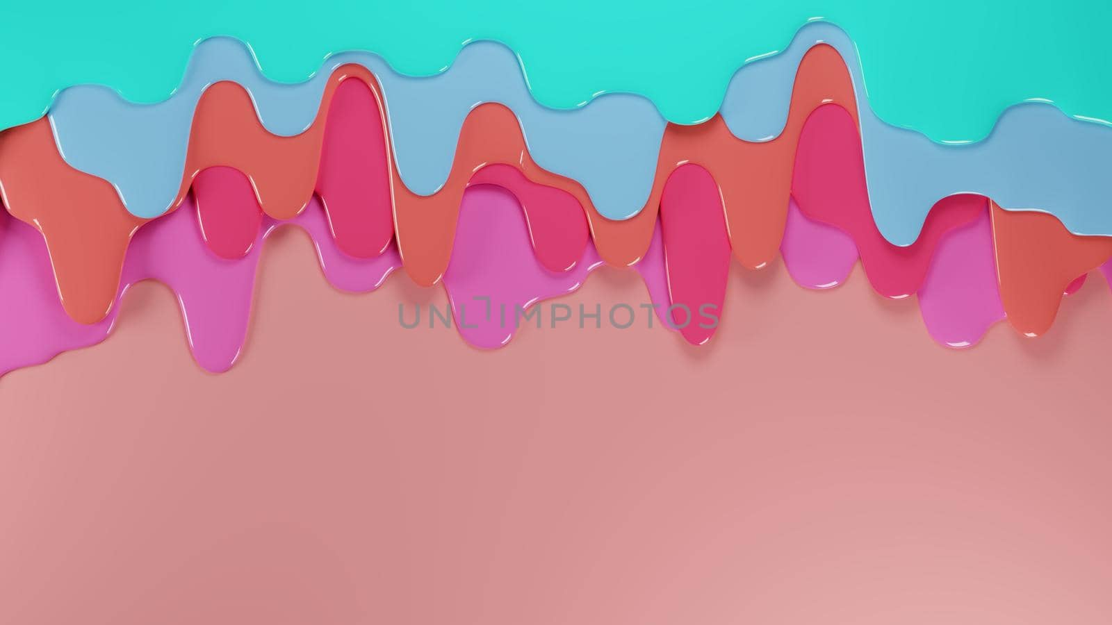 Colorful dripping layers in pastel colors. Abstract concept background. Digital 3D render. by hernan_hyper