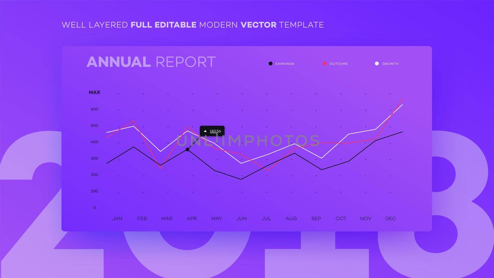 Full Editable Infographic Chart. Modern Vector Infochart With Analityc Annual Report. Template For Your Business Brochure UI Elements Or Presentation Design.