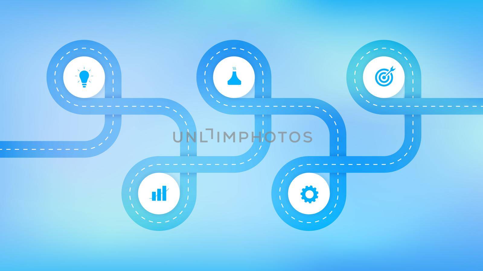 Layered Infographic Timeline. Vector Roadmap, Template For Modern Business Presentation, Annual Reports, Layouts.