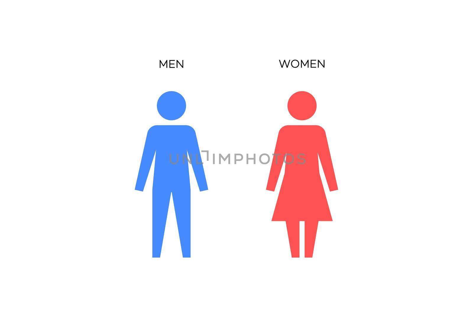 Man And Woman Vector Perfect Icons. WC Signs.