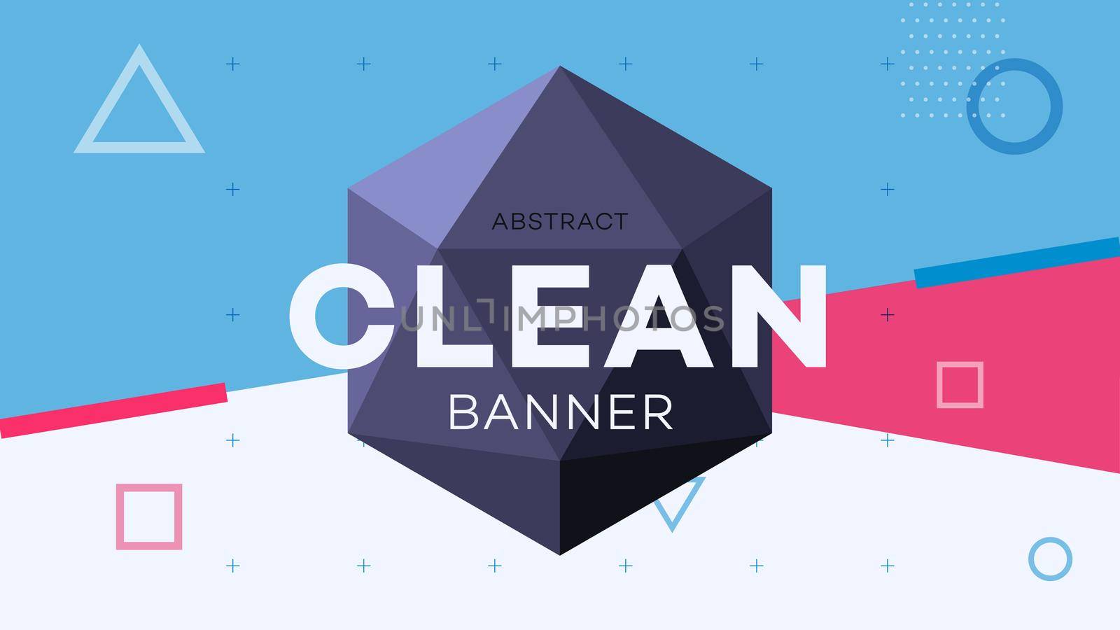 Modern Abstract Geometric Banner With 3d Hexagon Figure. Vector Techno Template For Brochure, Flyer, Magazine design.