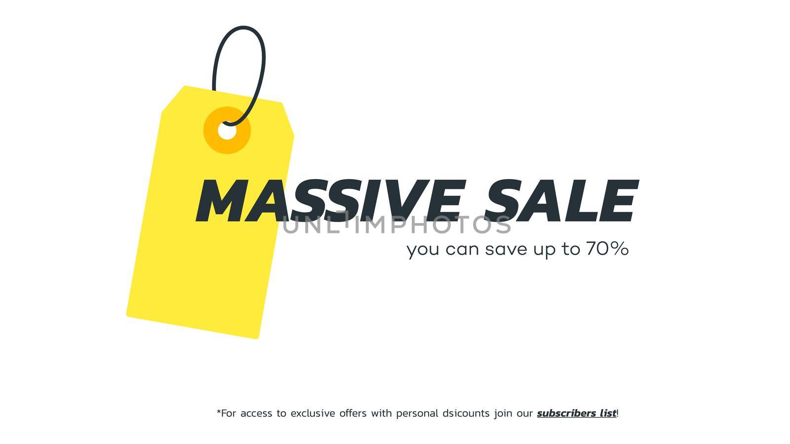Abstract massive sale banner. Vector hanging tag. Template for special offer design.