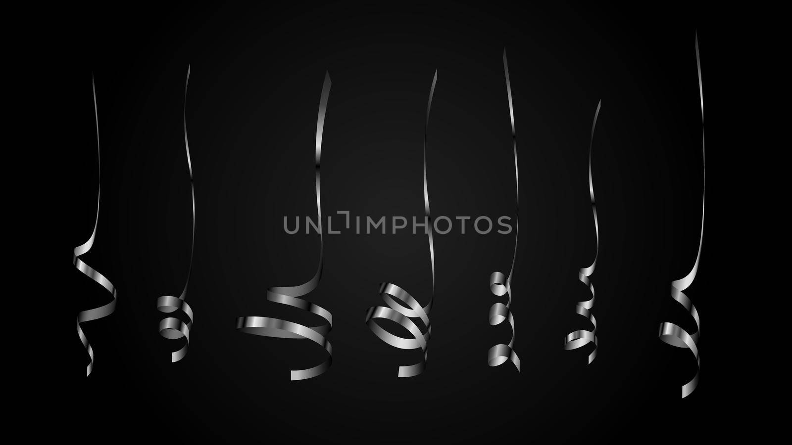 3d realistic vector ribbons. Vector template for party design.