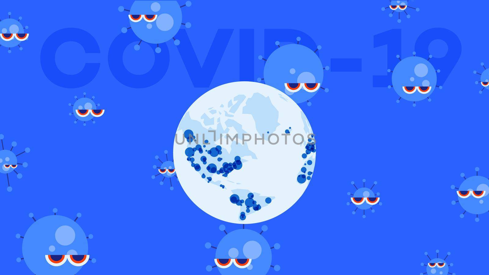 Infographic coronavirus pandemia. Blue vector background.