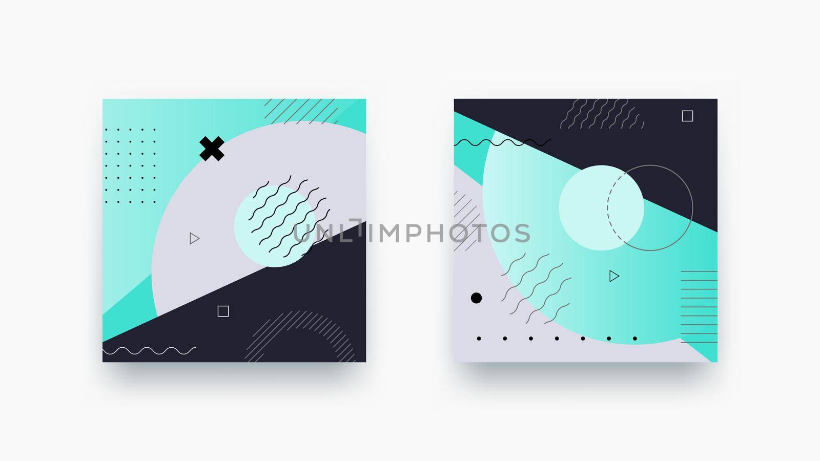 Dark vector geometric backround. Abstract design styled vintage trends 80-s. Minimalistic background by Yarkee