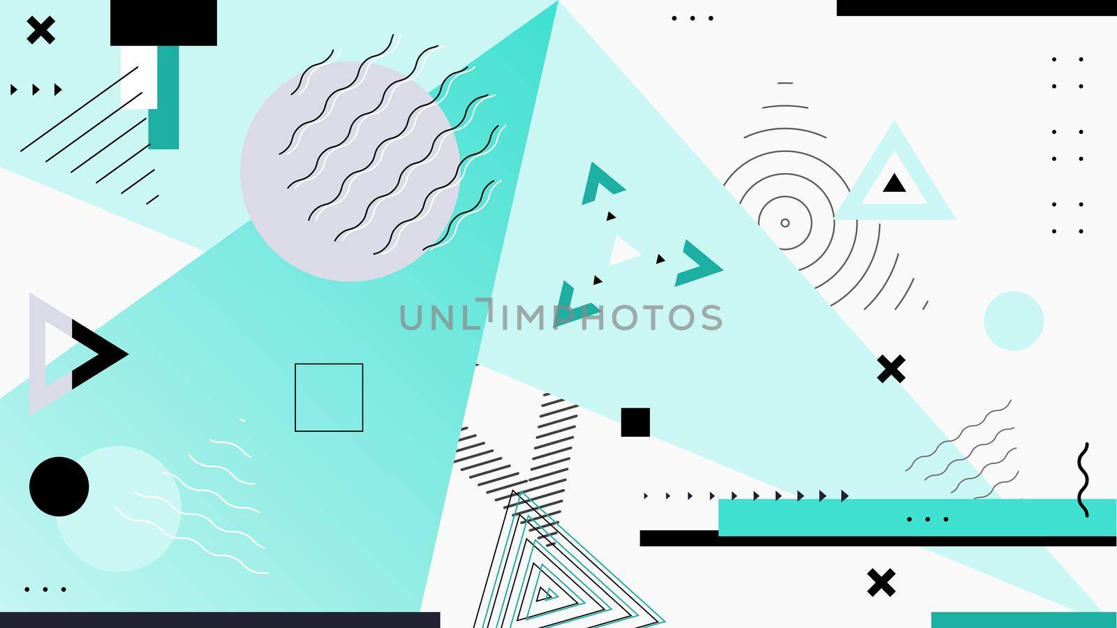 Dark vector geometric backround. Abstract design styled vintage trends 80-s. Minimalistic background by Yarkee