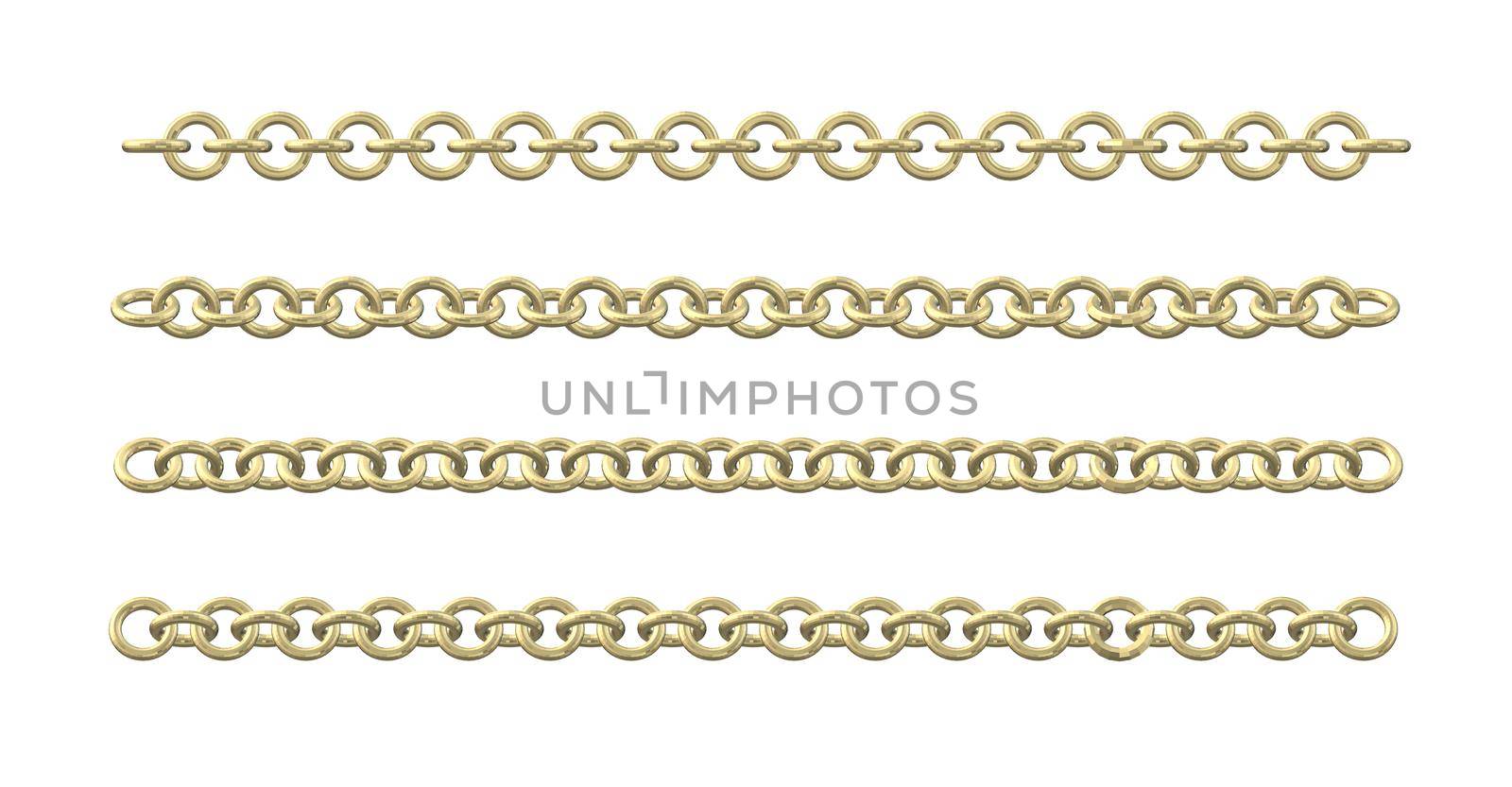 Isolated gold chain on white backgroun by NelliPolk