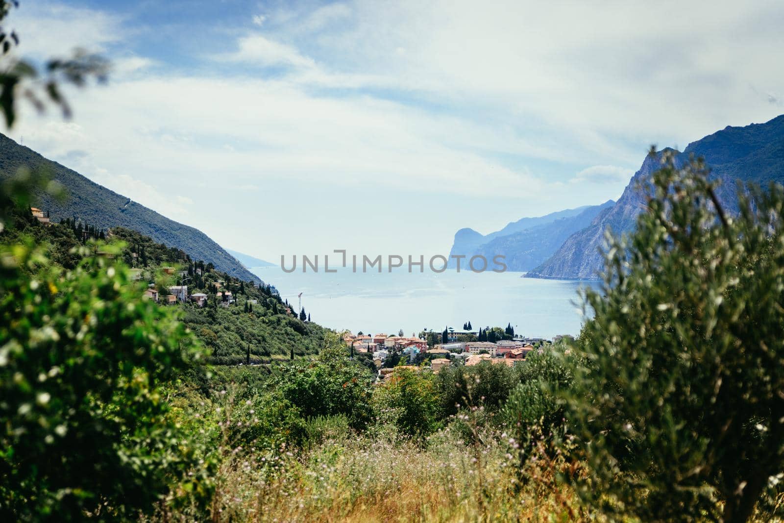 Mountains, nature and little village. Lake garda.