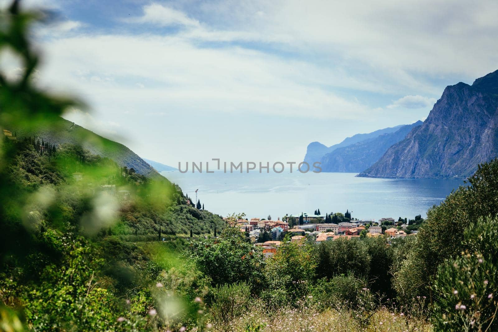 Mountains, nature and little village. Lake garda.