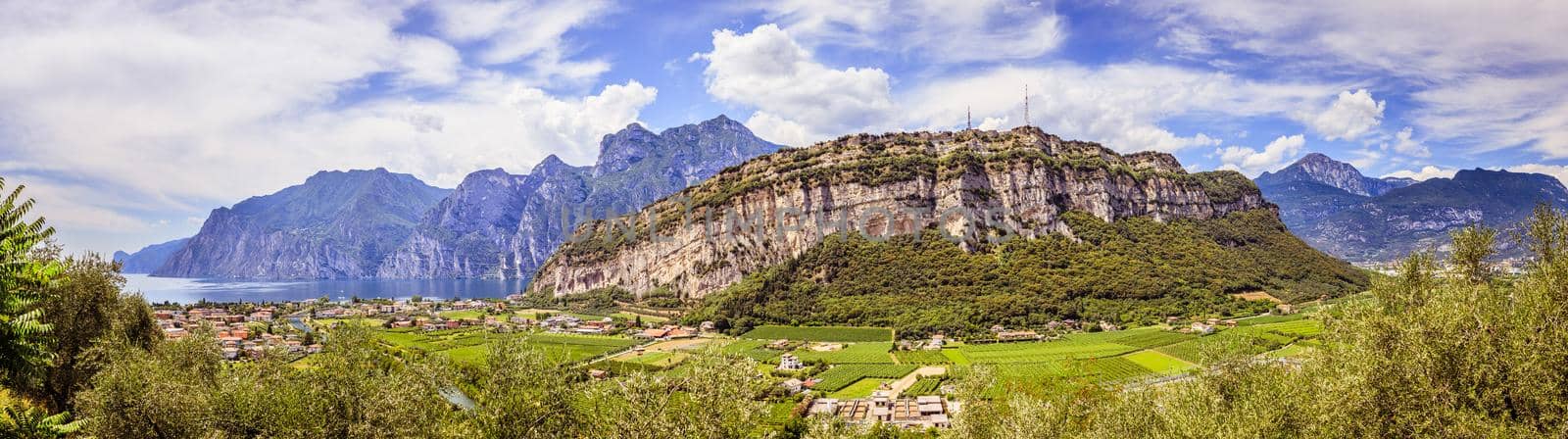 Mountains, nature and little village. Lake garda.