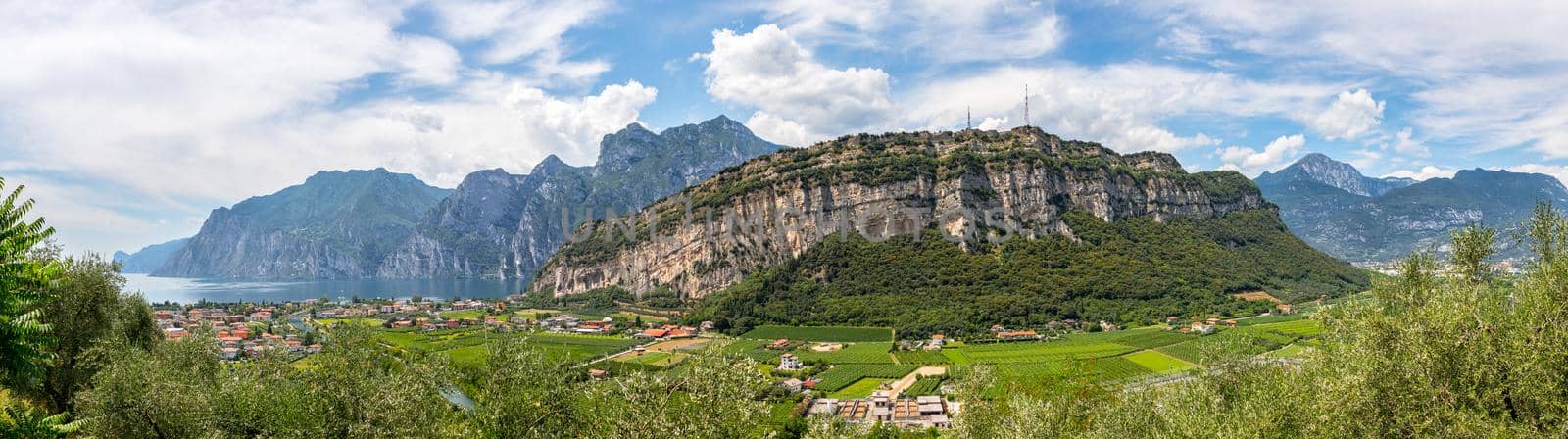 Mountains, nature and little village. Lake garda.