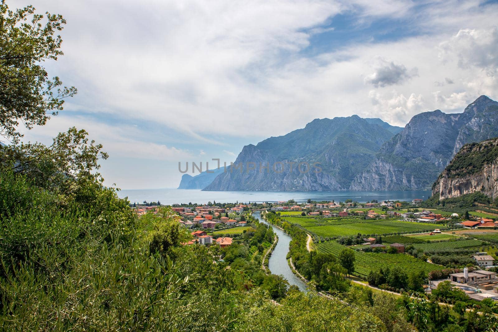 Mountains, nature and little village. Lake garda.