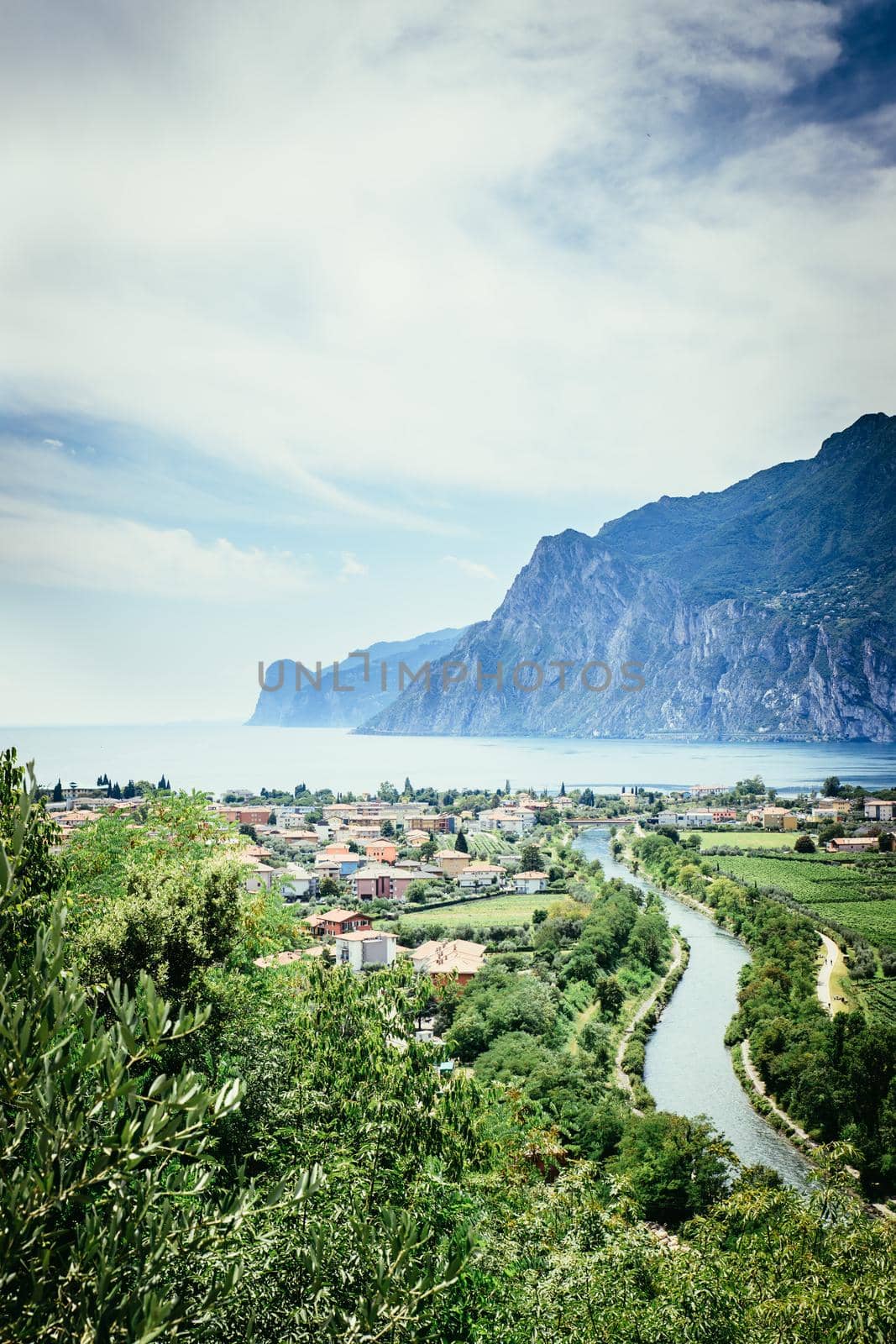 Mountains, nature and little village. Lake garda.