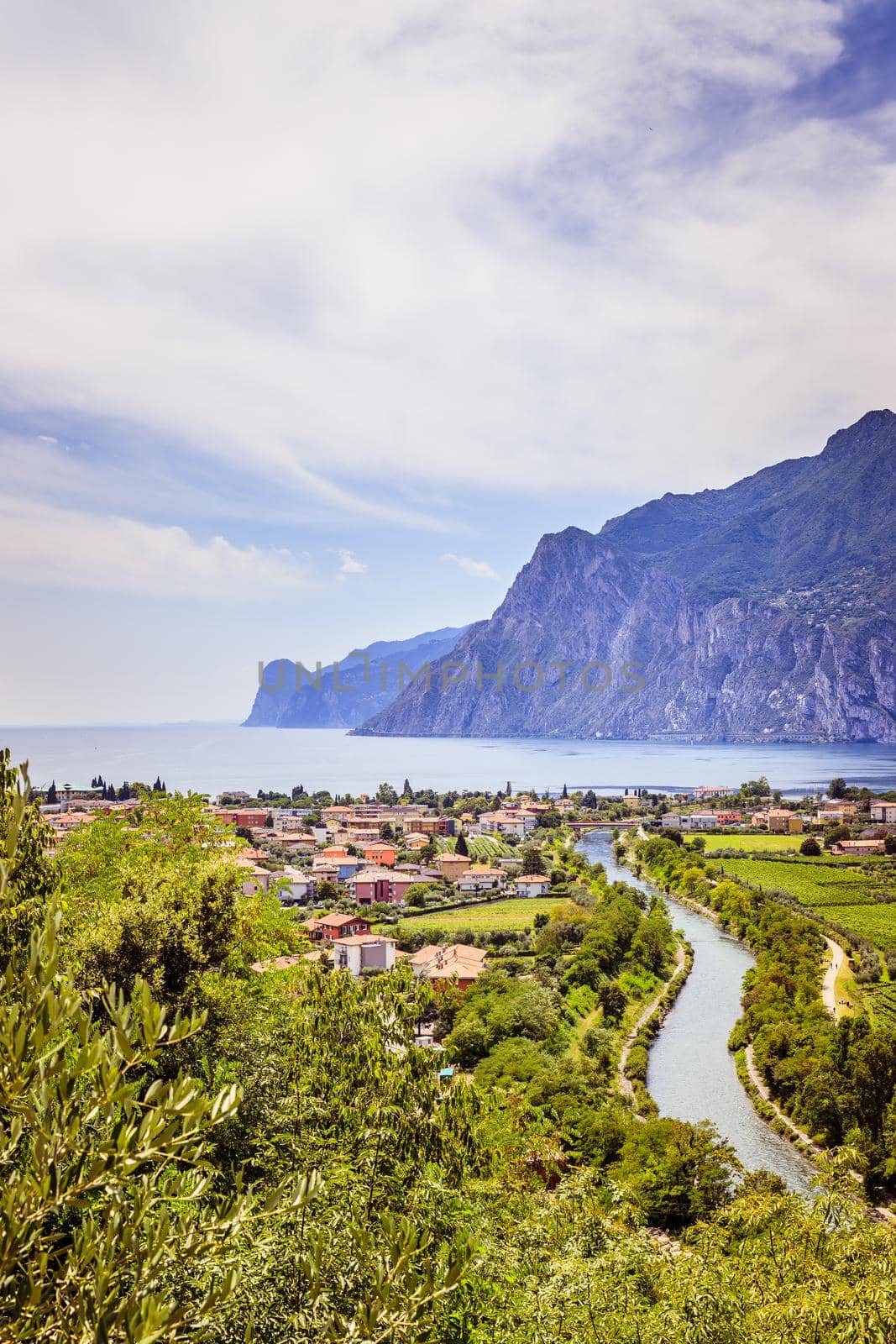 Mountains, nature and little village. Lake garda.