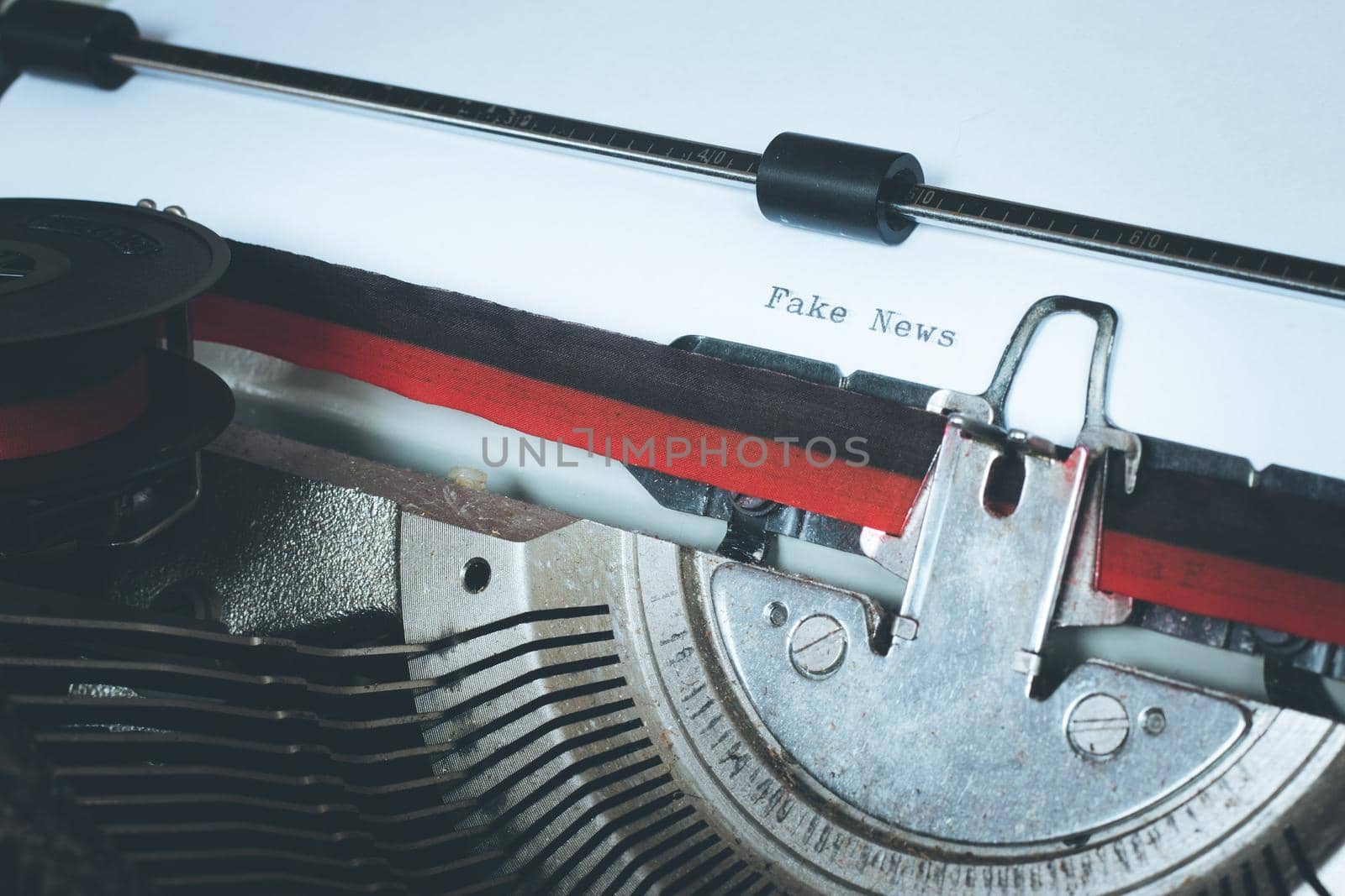 Old fashioned vintage typewriter: closeup picture