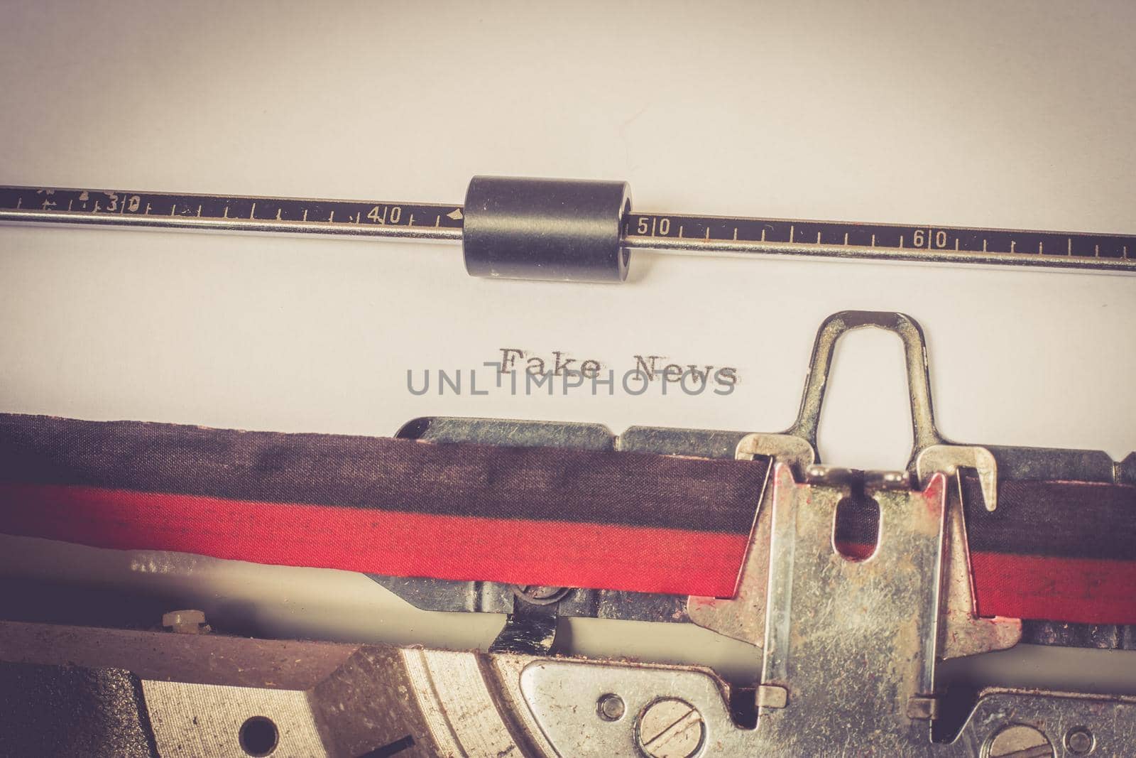Old fashioned vintage typewriter: closeup picture