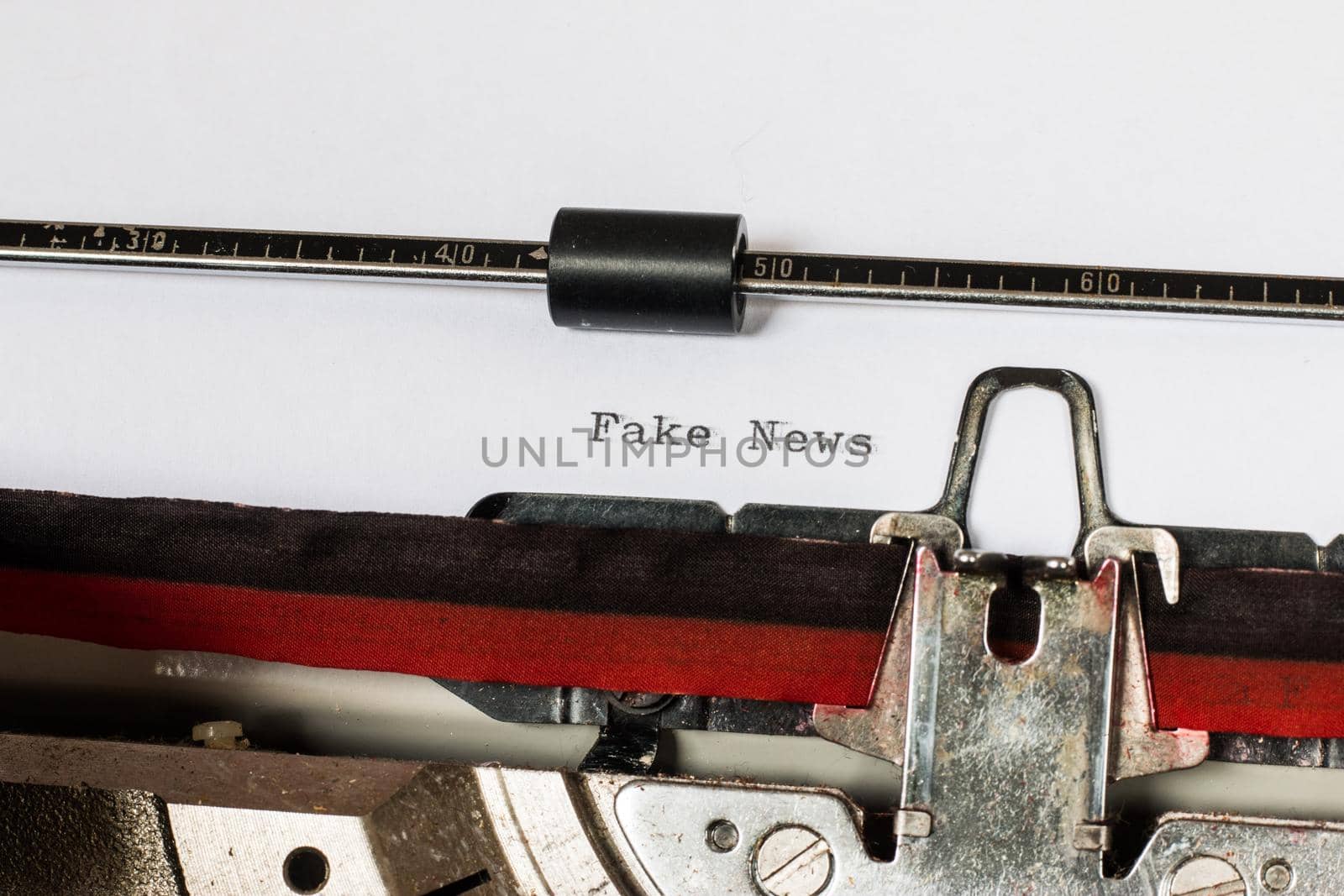 Old fashioned vintage typewriter: closeup picture