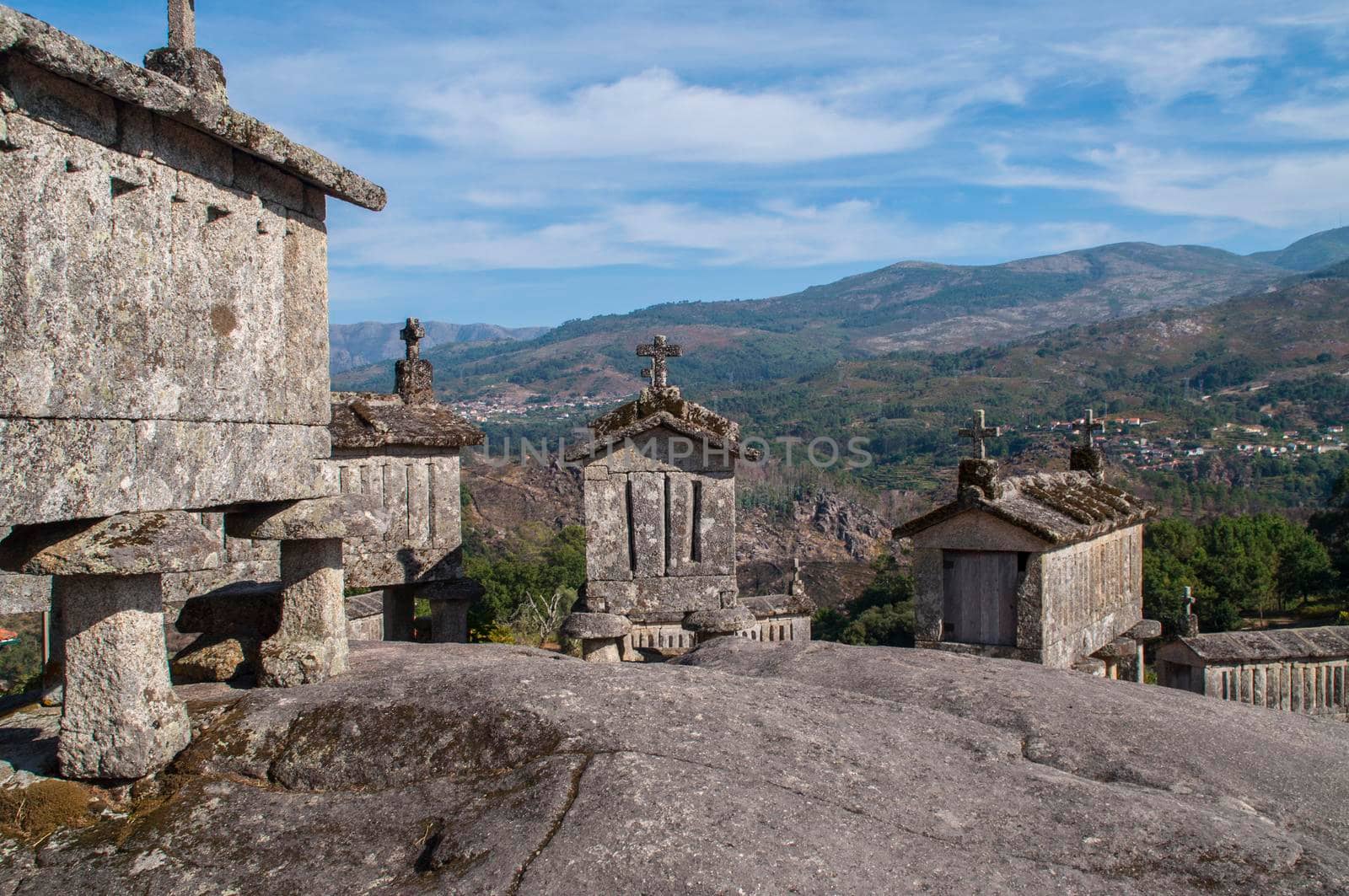 Old typical granite granary near Soajo, in the north of Portugal.