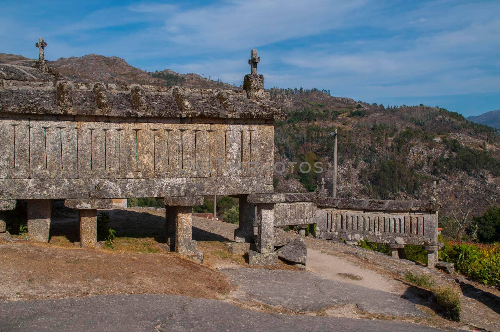 Old typical granite granary near Soajo, in the north of Portugal.