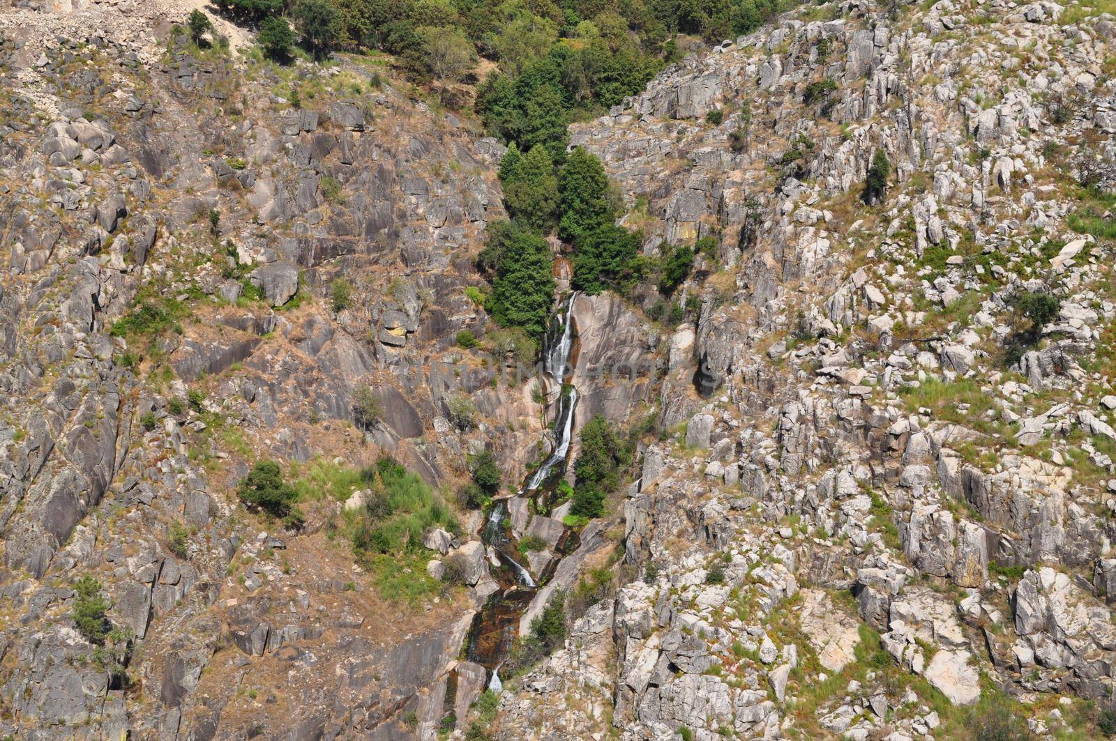 Water fall in the mountains near Arouca, Portugal.