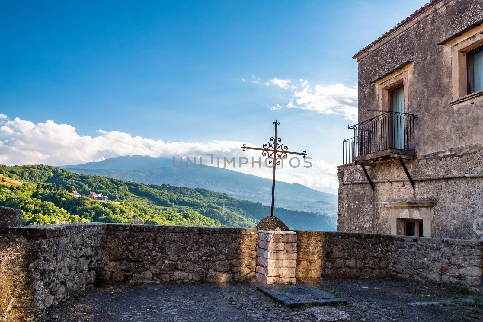 Mount Etna from Lauria Castle in Castiglione di Sicilia, Italy by mauricallari