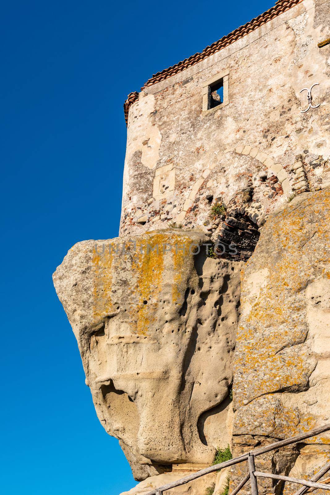 Low angle view of Lauria Castle in Castiglione di Sicilia, Italy by mauricallari