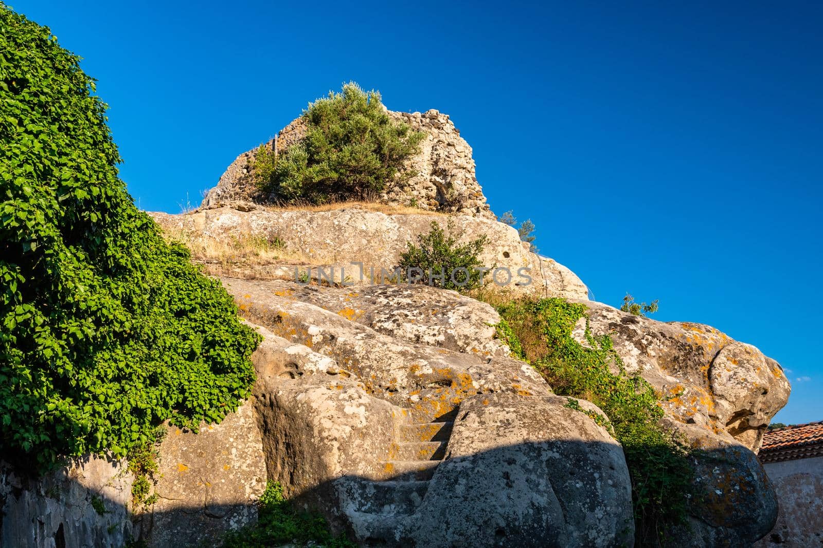 Central part of Lauria Castle ruins in Castiglione di Sicilia, Italy by mauricallari