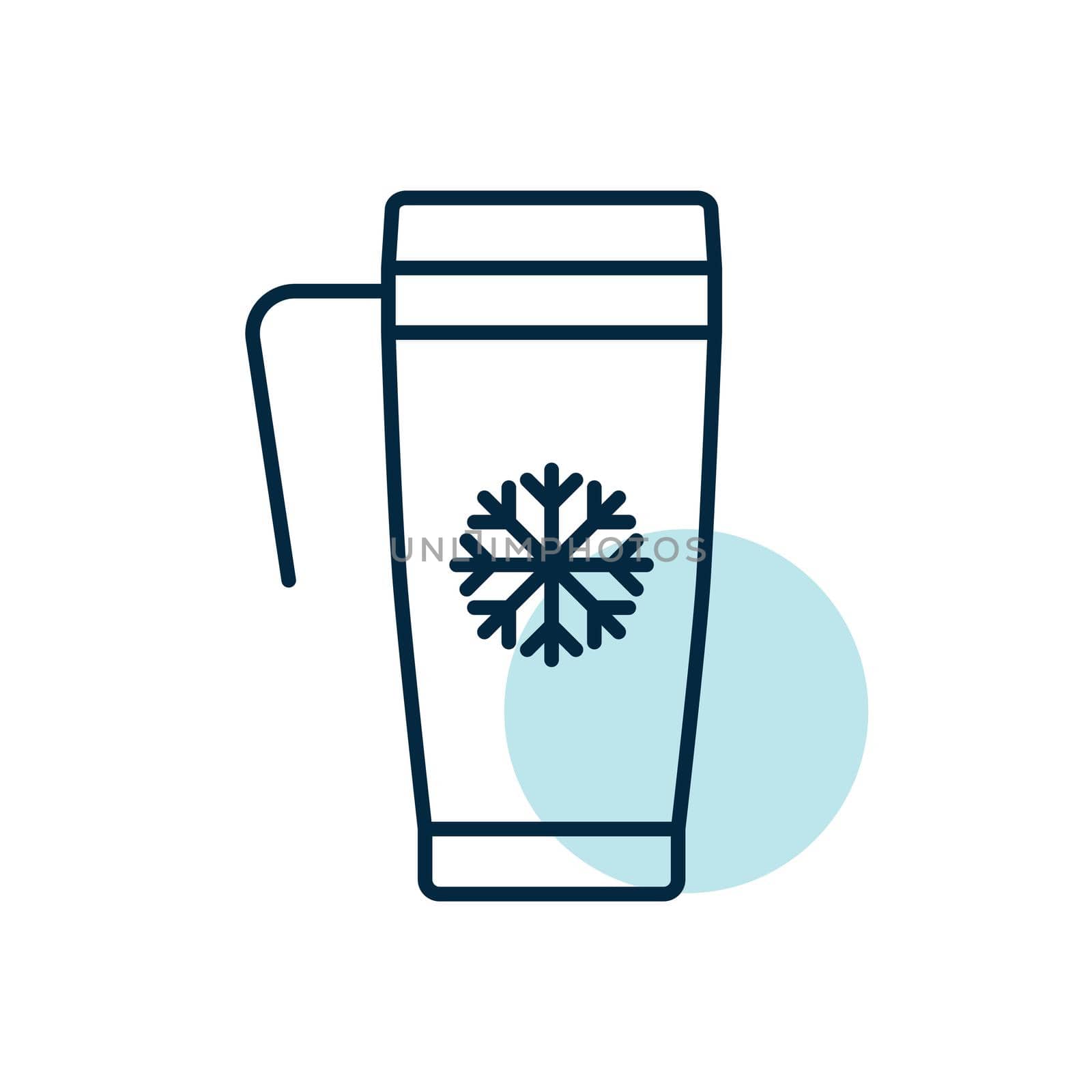 Travel thermo cup vector icon. Winter sign by nosik