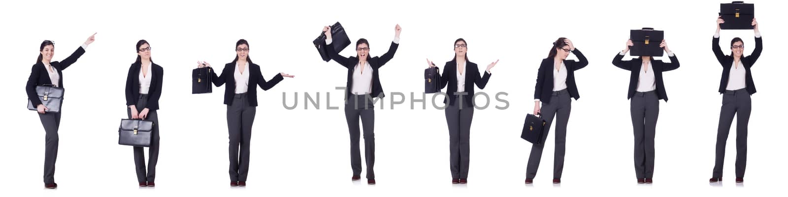 Young businesswoman in various poses