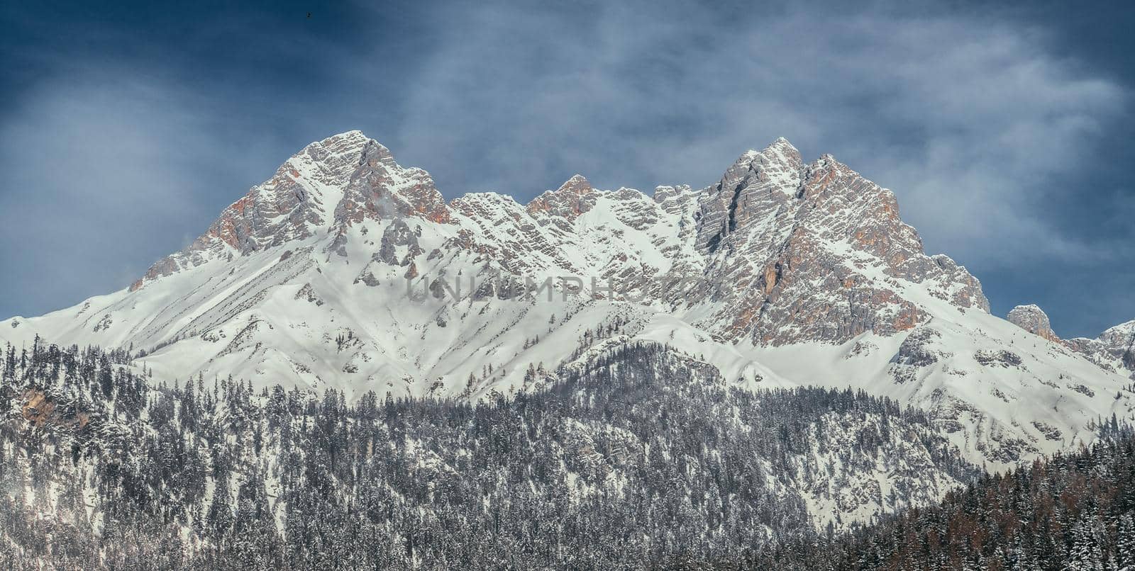 Idyllic scenery with snowy mountains Alps, Austria