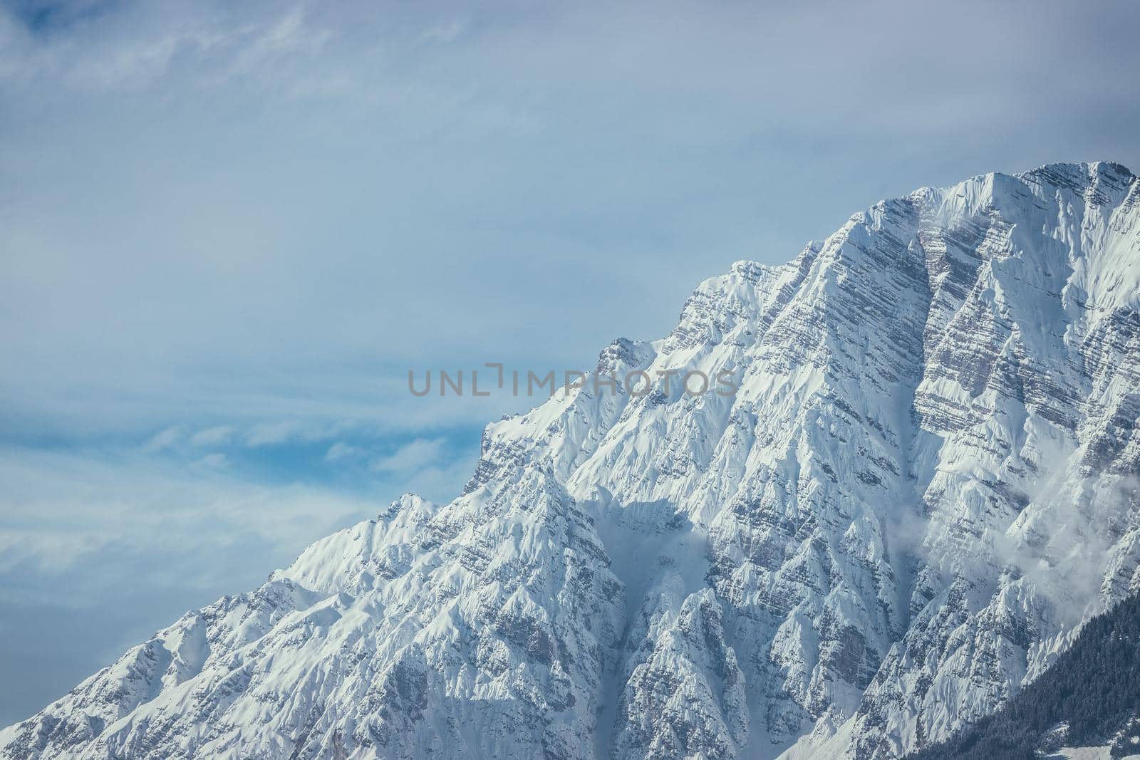 Idyllic scenery with snowy mountains Alps, Austria