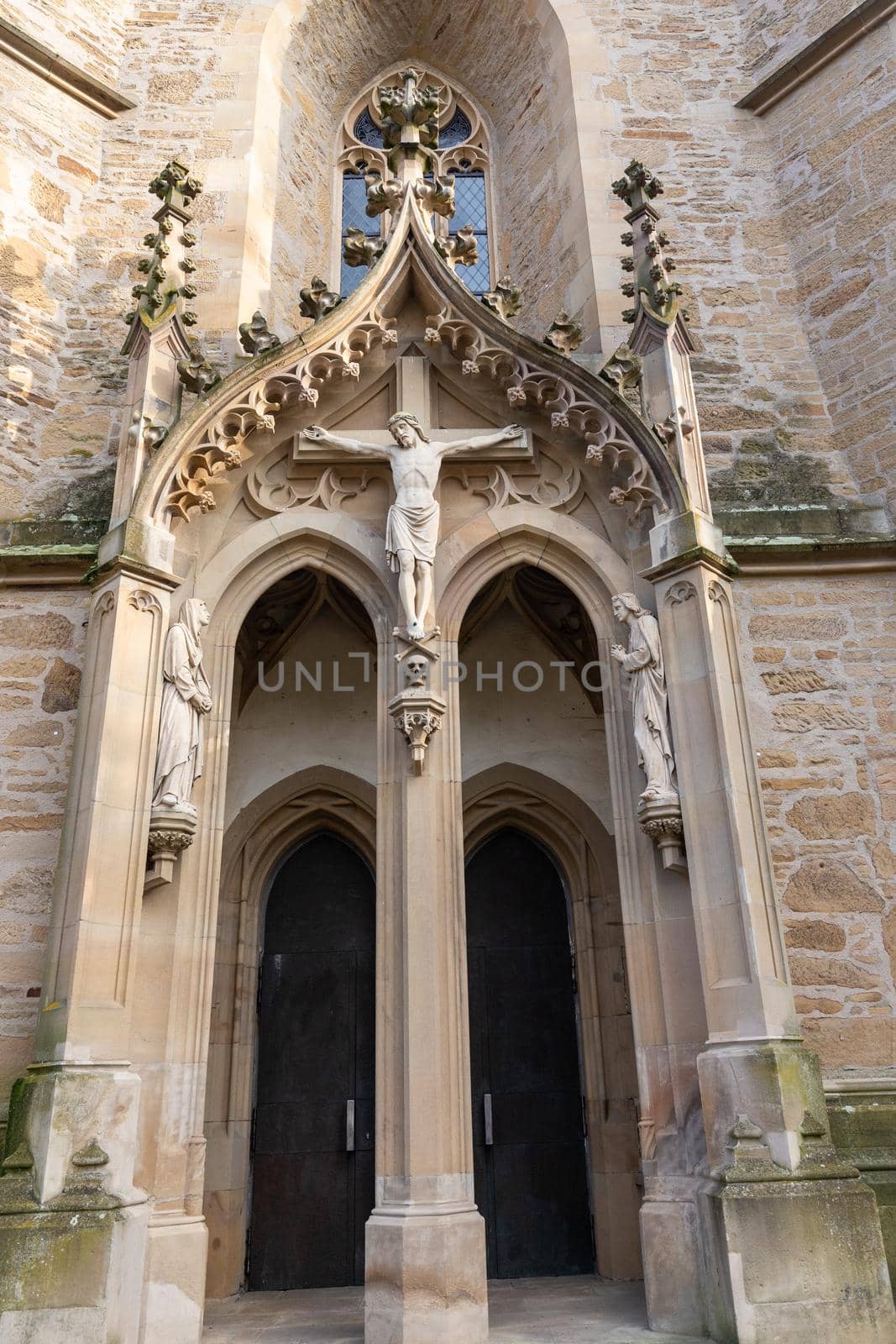 Entrance of the castle church in Meisenheim, Germany