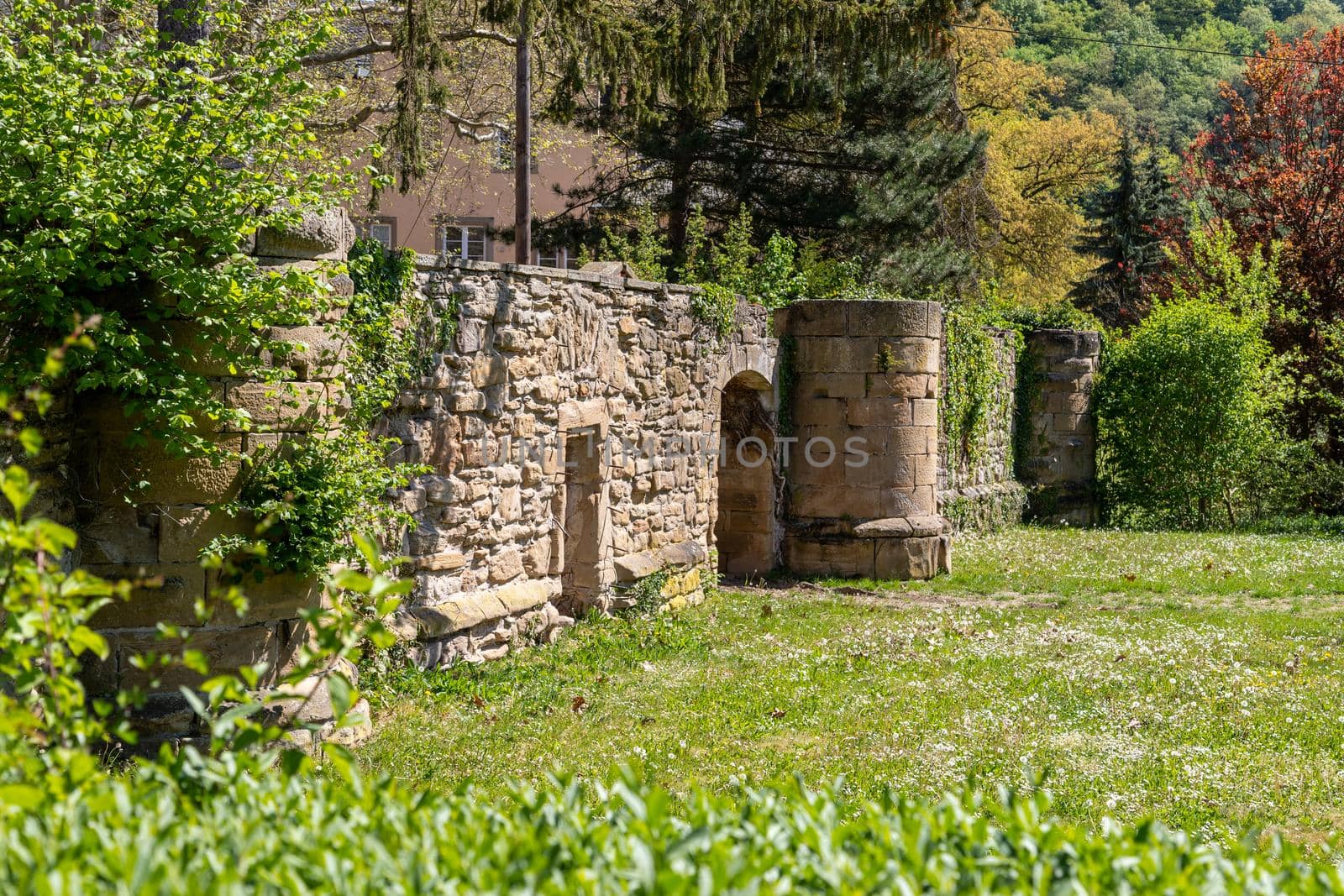 Part of the historic city wall in Meisenheim, Germany