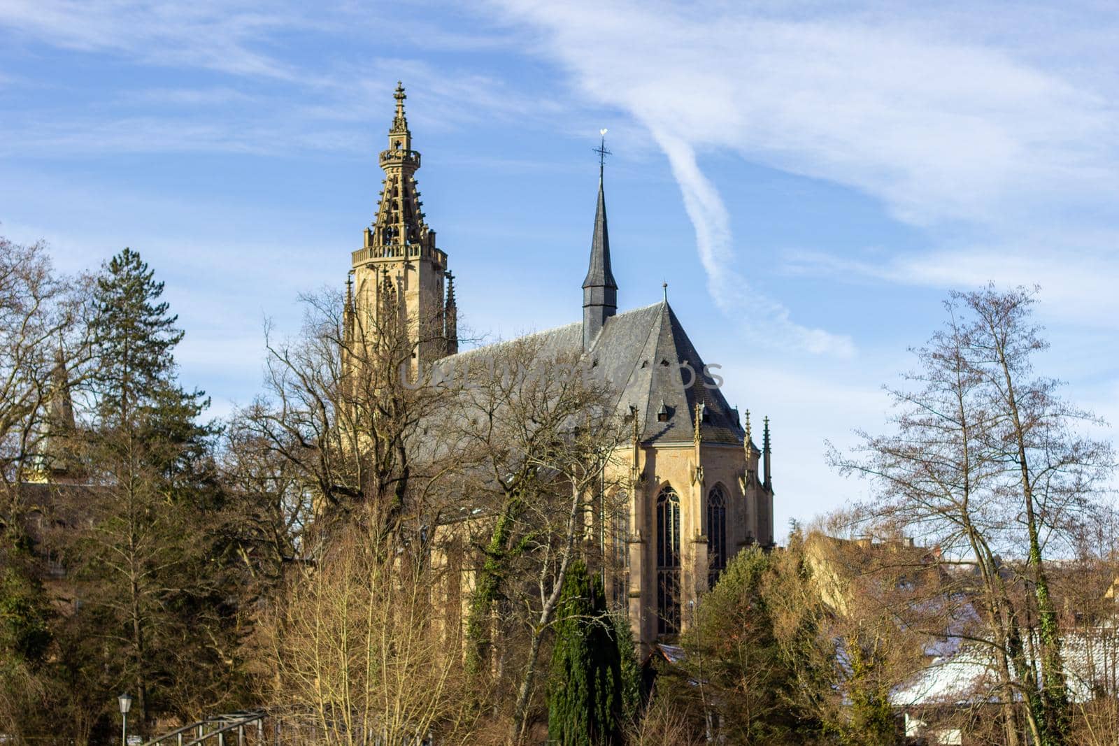 Scenic view at the Schlosskirche in Meisenheim by reinerc