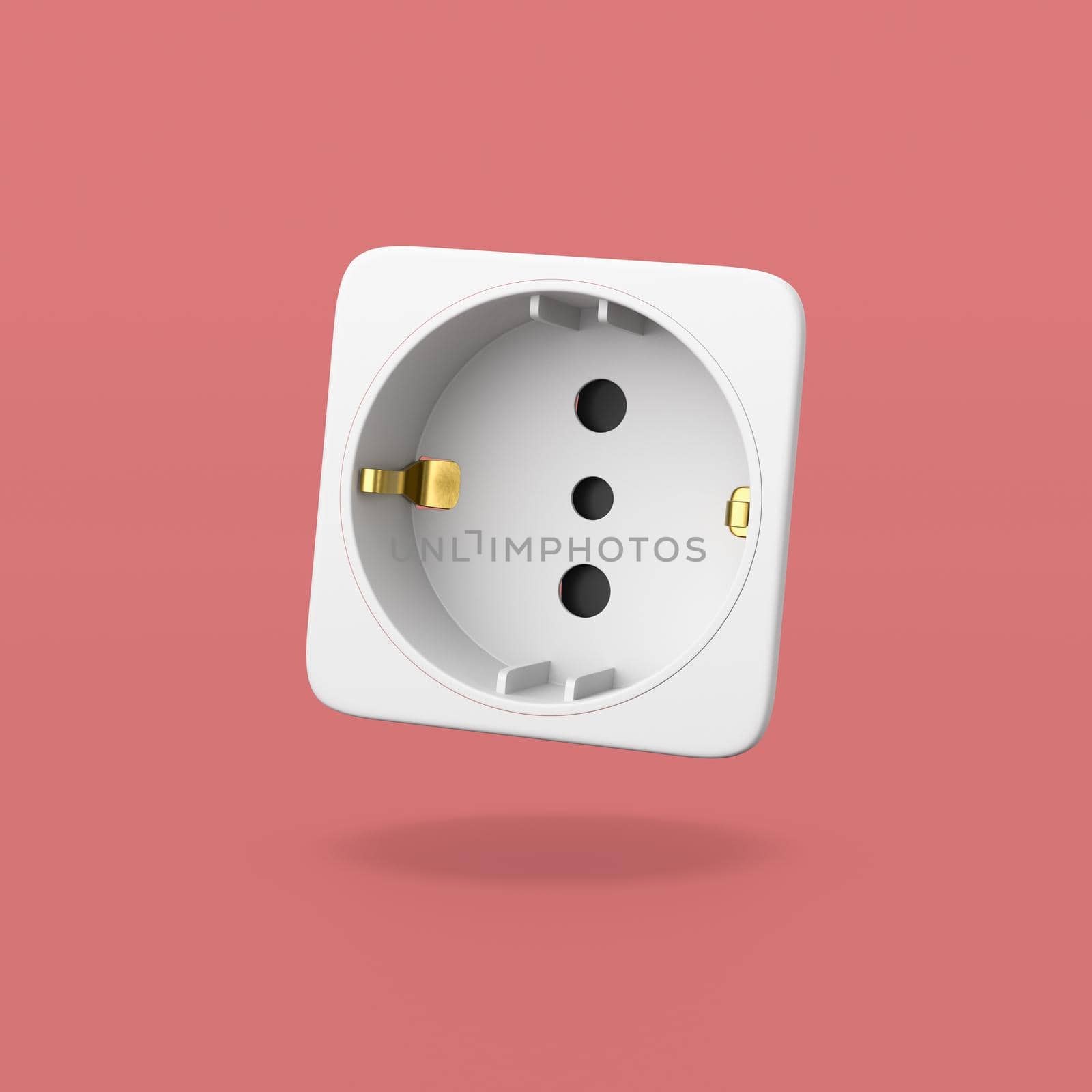 Electrical Socket on Red Background by make