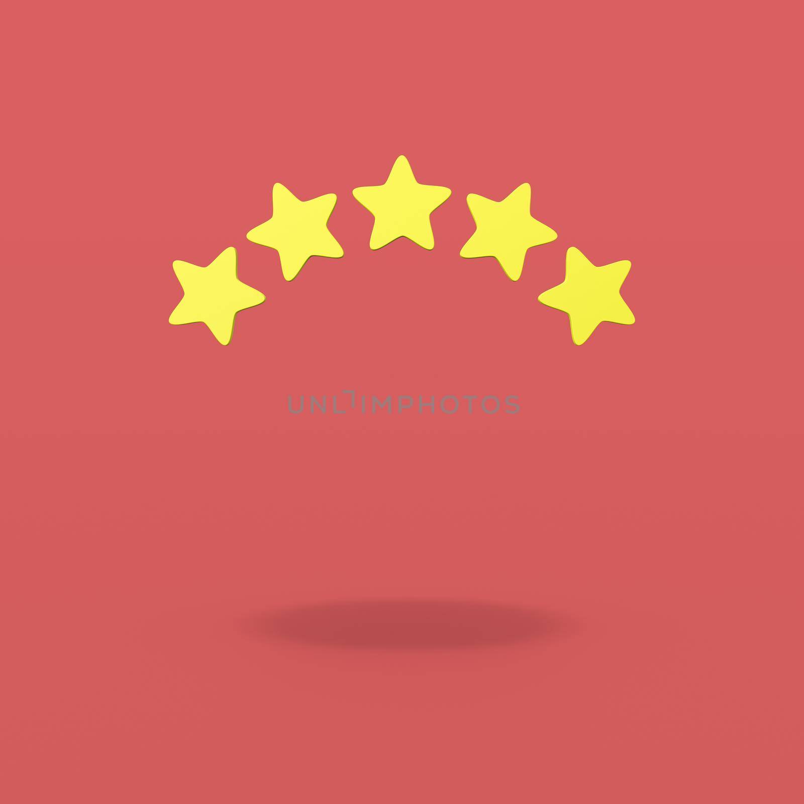 Five Stars on Red Background by make