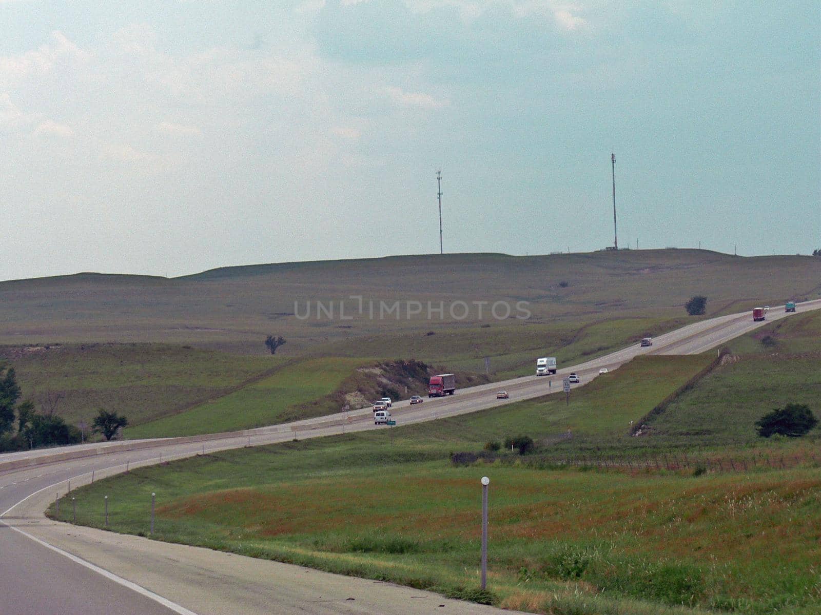 An Interstate route cuts through the Flint Hills in Kansas