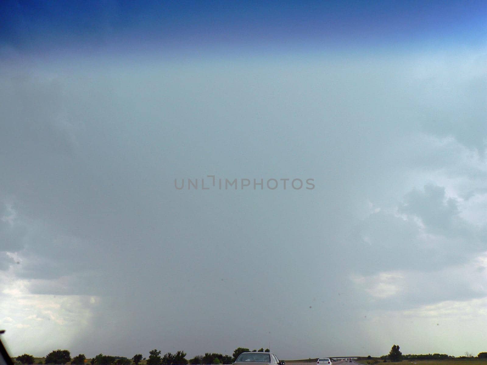 A thunderstorm in the distance in the Kansas Great Plains