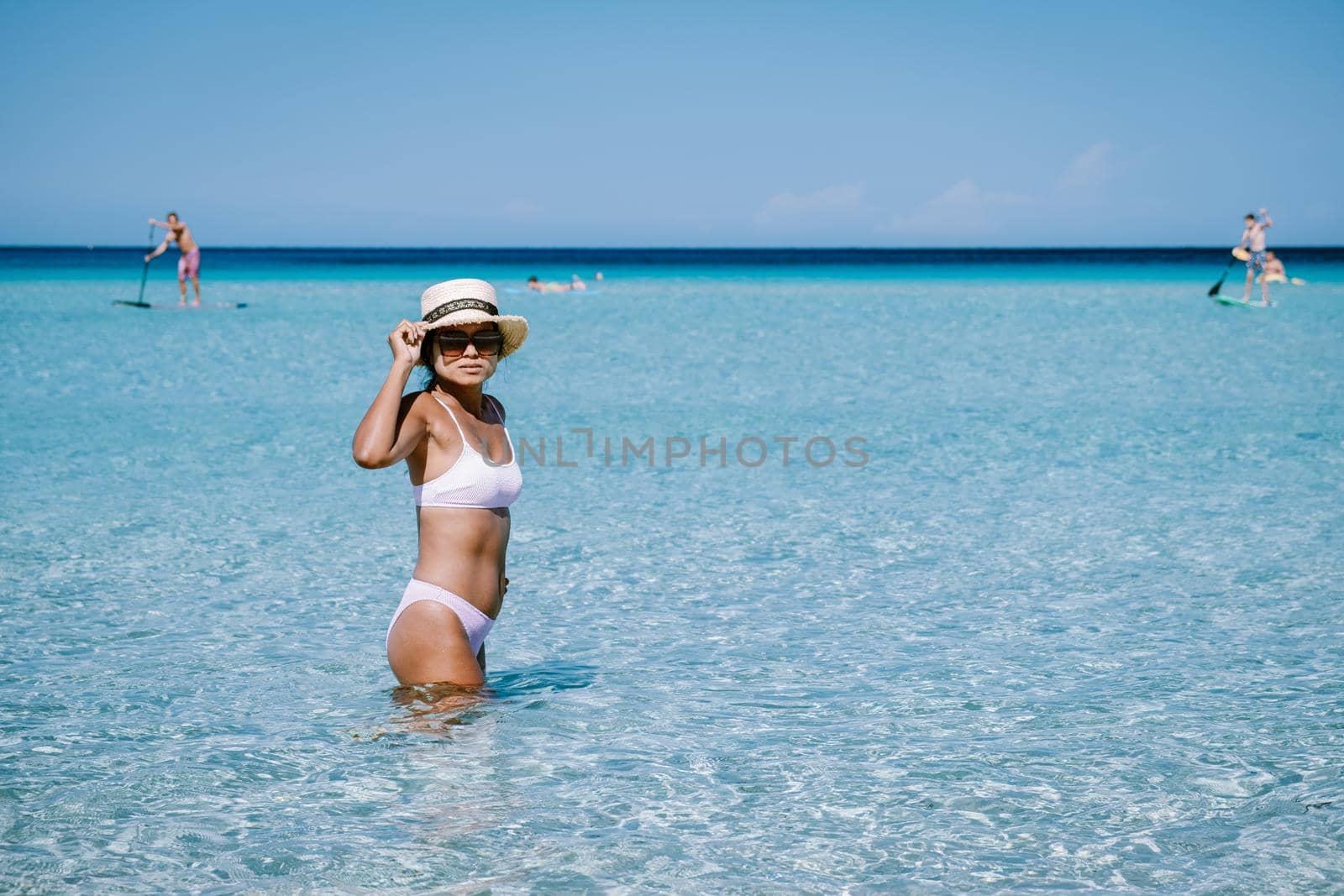 San Vito Lo Capo Sicily, San Vito lo Capo beach and Monte Monaco in background, north-western Sicily by fokkebok