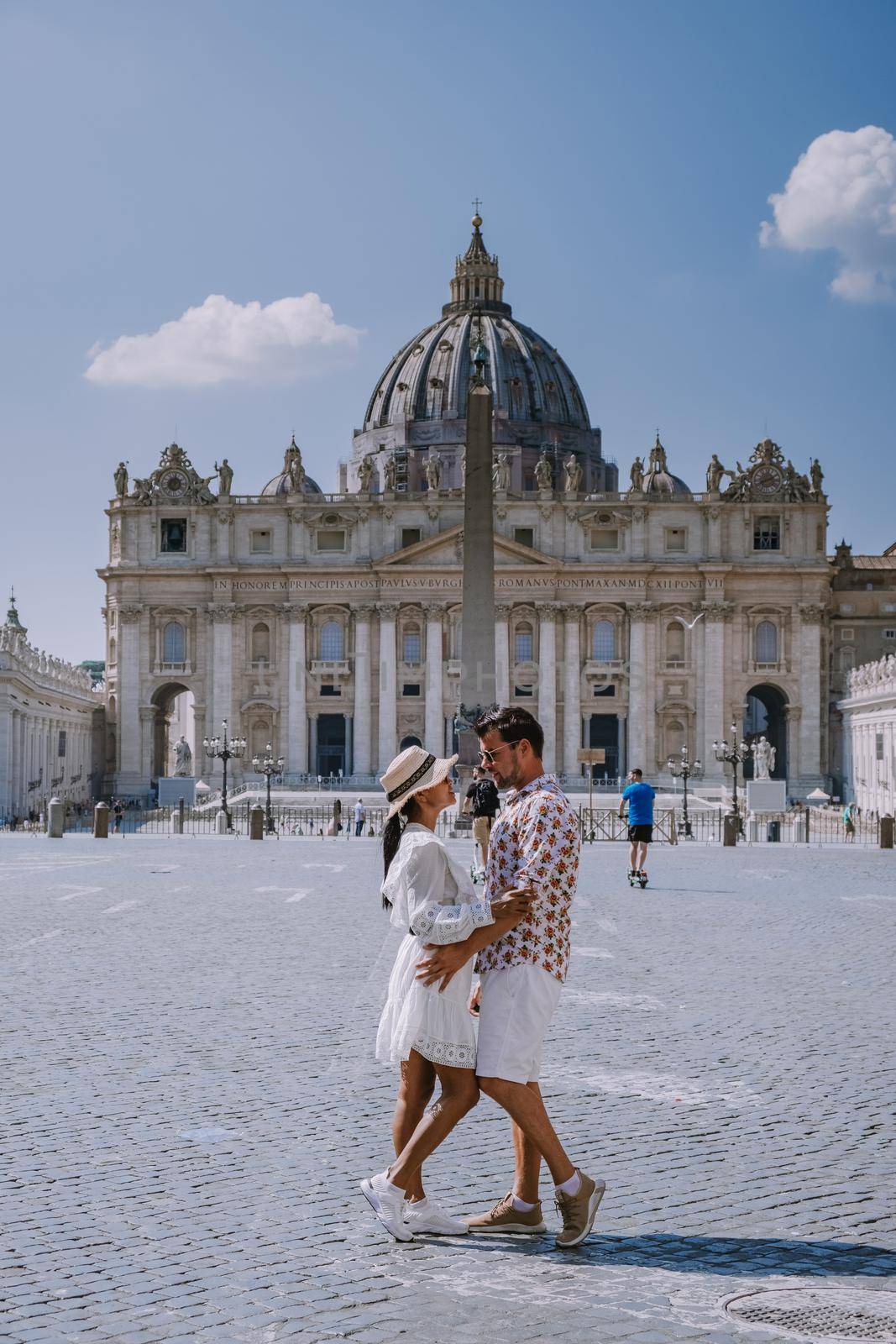 St. Peter's Basilica in the morning from Via della Conciliazione in Rome. Vatican City Rome Italy. Rome architecture and landmark. St. Peter's cathedral in Rome. Italian Renaissance church. by fokkebok