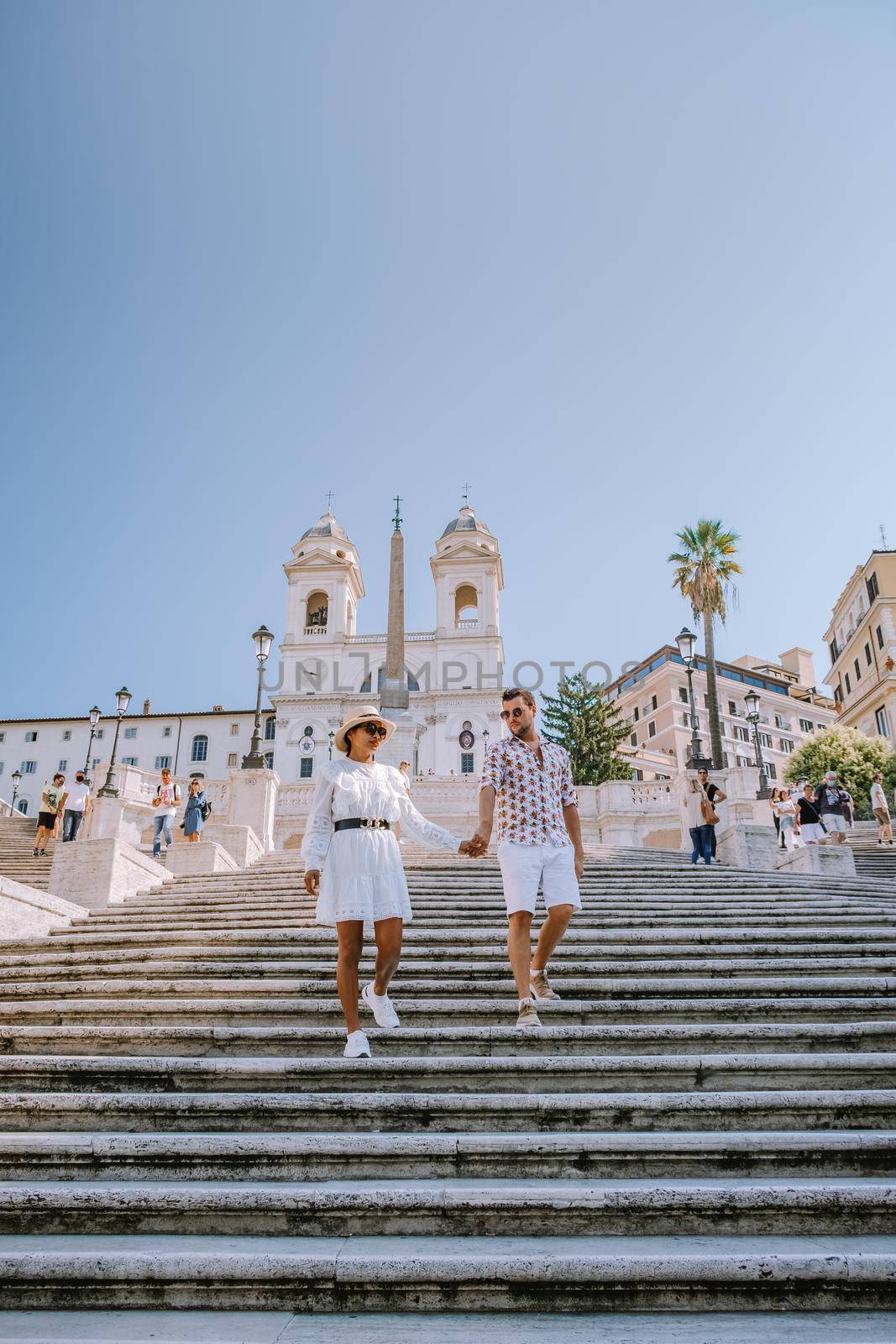 The Spanish Steps in Rome, Italy. The famous place is a great example of Roman Baroque Style by fokkebok