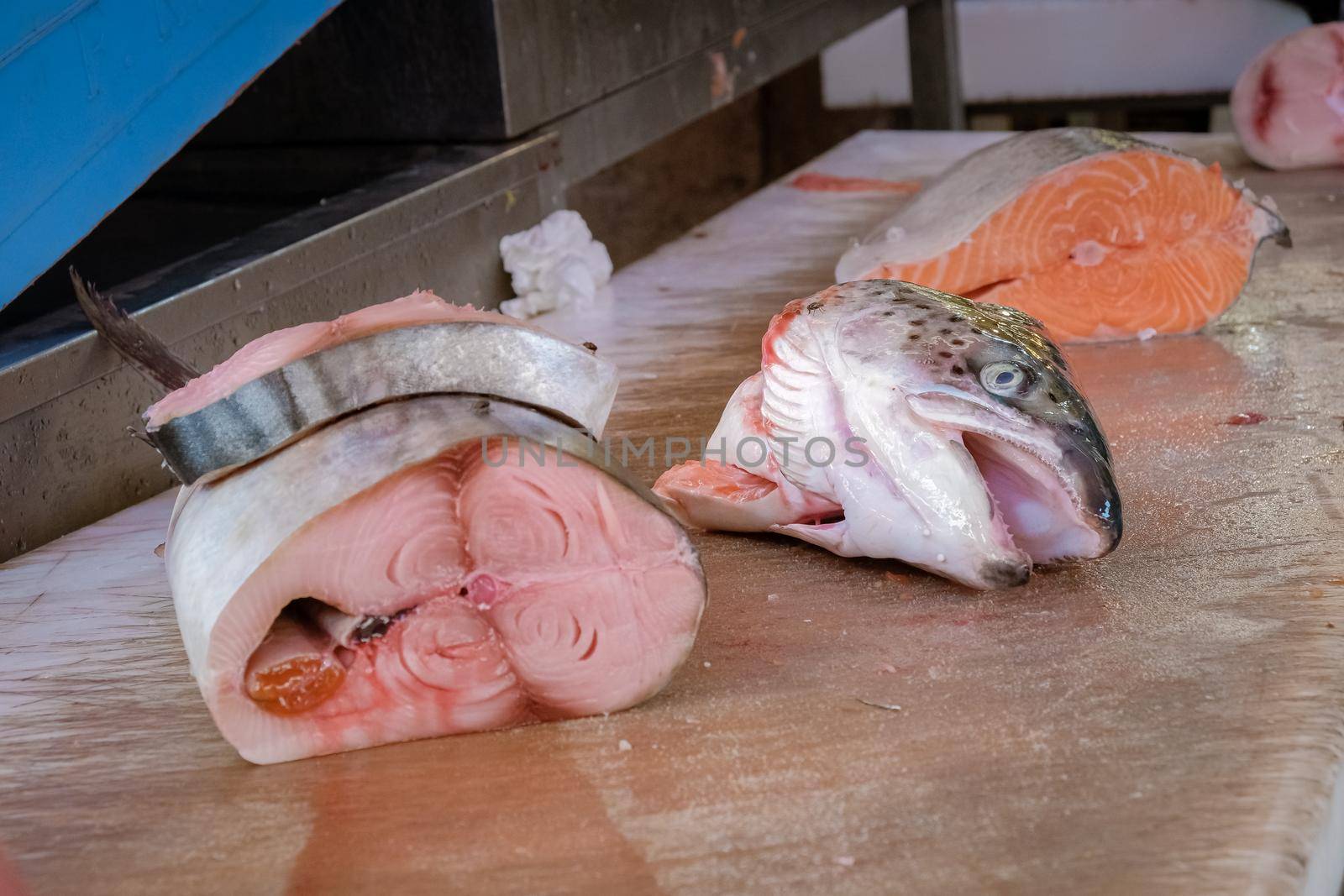 fish on the market in Syracuse in the Morning. Travel Photography from Syracuse, Italy on the island of Sicily. 