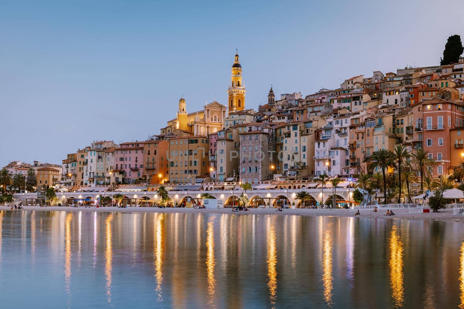 Menton France,Cote d Azur France, View on old part of Menton, Provence-Alpes-Cote d'Azur, France Europe