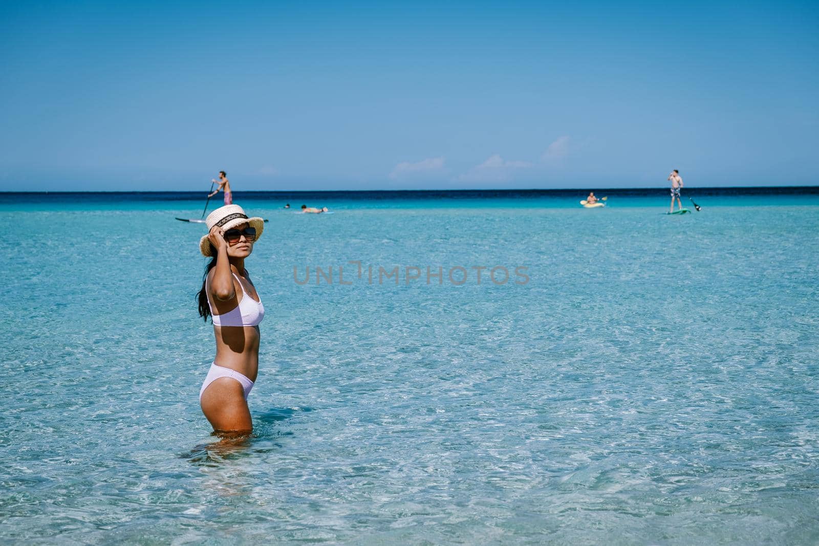 San Vito Lo Capo Sicily, San Vito lo Capo beach and Monte Monaco in background, north-western Sicily by fokkebok